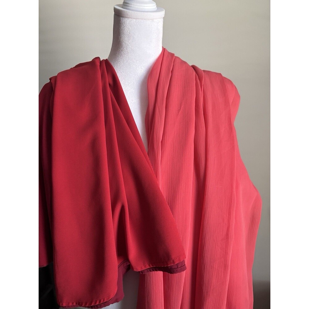 David's Bridal Coral 100% Polyester Sleeveless Bridesmaid Dress Size 10 Regular - Picture 7 of 10